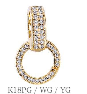 K18YG  WG パーツ つなぎ ネックレス用 ダイヤモンド ダイヤ クラスプアクセサリー